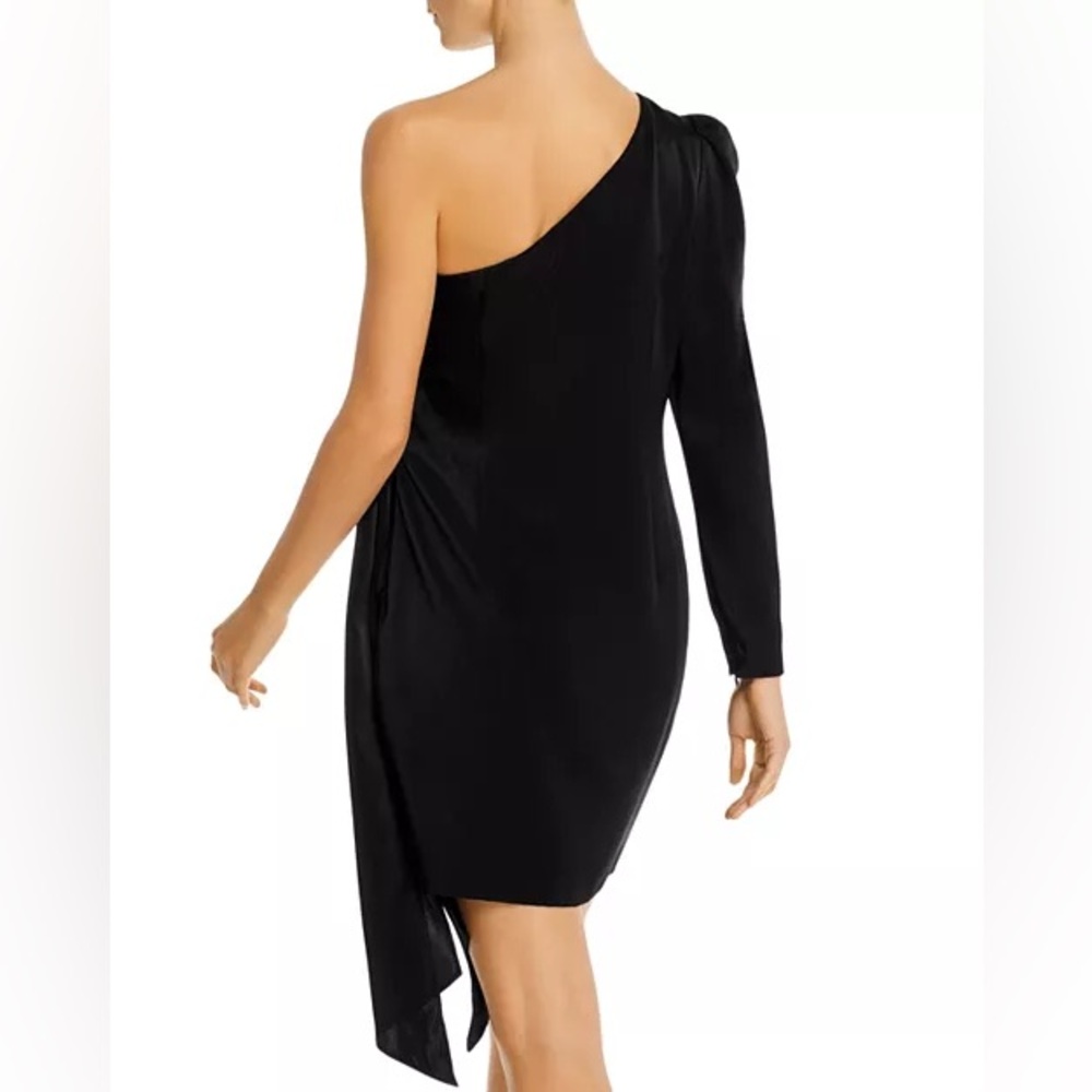 AIDAN MATTOX  One-Shoulder Puff-Sleeve Dress